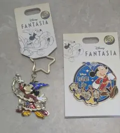 ディズニーストア　ファンタジア　キーホルダー　ピンバッジ