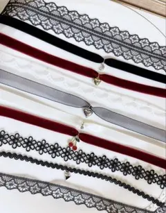 未使用 海外スタイルチョーカー セット ブラック ロリータ ネックレス