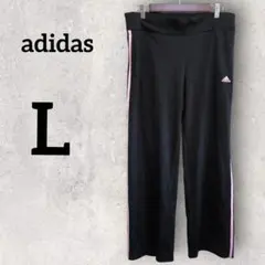 adidas【L】アディダス ジャージパンツ 黒/ピンク