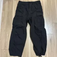 ブラック カーゴパンツ ドローコード付き