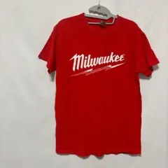 Milwaukee ヘビーコットン Tシャツ M レッド プリント カジュアル