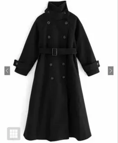 GRL [ze783]襟3Wayベルト付きフェイクウールトレンチコート　黒