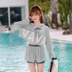 サマーセール✿160 150 ジュニア ラッシュガード 水着 ３点 セパレート