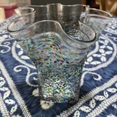 津軽 びいどろ フリル 花器 F-75475 大 花 瓶 ガラス 北洋硝子 - メルカリ
