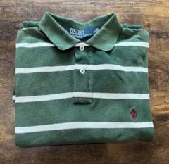 Polo by Ralph Lauren 緑白ストライプポロシャツ L 匿名配送