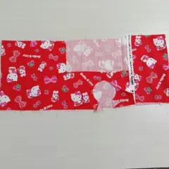 サンリオ　ハローキティ 赤　布　生地　はぎれ　平成　レトロ　レア　希少　新学期