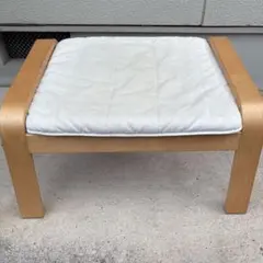 最終値下げ‼️IKEAポエング　グレー チェアオットマン(東京近隣組立済　直配可) POÄNG ポエング オットマン, バーチ材突き板/クニーサ ライトベージュ