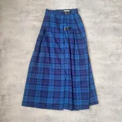 SLY スライ　スカート　プリーツスカート　チェック　ブルー　青