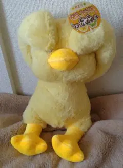 【未使用】アヒル おめめかくしポーズ ぬいぐるみ