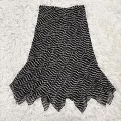 【美品】組曲 スカート フレア ドット柄 シアー 表生地透感あり シフォン生地