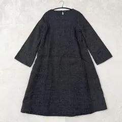 《45R フォーティーファイブアール リネンロータスプリントドレス》 45R フォーティーファイブアール リネンロータスプリントドレス》