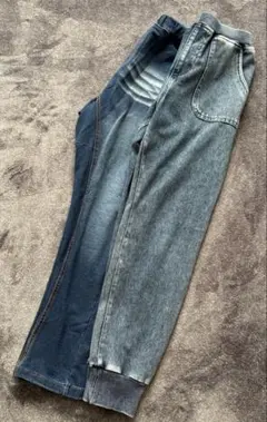 140cm2本 キッズ デニム風 ストレッチパンツ まとめ売り 子供