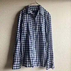 バナナリパブリック　長袖シャツ　チェック xs 日本サイズはMくらい 綿100%