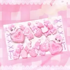 ♡現品♡ ネイルチップ 地雷系 量産型 ピンク 白 ゴテゴテ