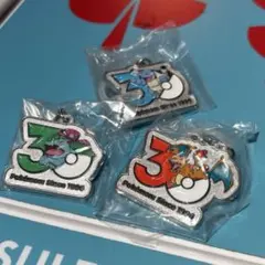 ポケモン30周年　メタルチャームマスコット　リザードン　カメックス　フシギダネ