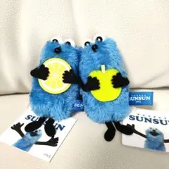 パペットスンスン　ぬいぐるみマスコット　フルーツ　レモン　青りんご