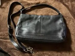 【coach】黒レザーショルダーバッグ