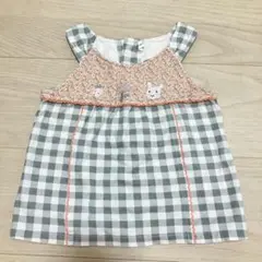 キムラタン クーラクール チェック花柄トップス チュニック 95cm 子供服