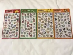 【韓国限定】ポケモン 3D立体　ラメ入りクリスタル　ドロップシール 4種セット