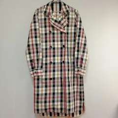 【美品】チェック柄トレンチコート L ベルト付き
