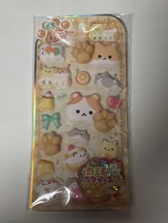 ハムスター　肉球マスコットのついた　もちプニューステッカー　クラックス　シール