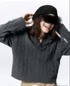 本日出品終了GU パフィータッチスキッパーケーブルセーター　入手困難　２枚セット