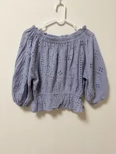 MURUA オフショルダー 刺繍ブラウス 半袖 ライトパープルのサムネイル