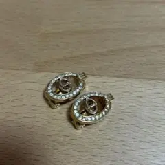 Christian Dior ディオール CD ラインストーン イヤリング