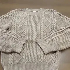 petit main ケーブル編みセーター フリーサイズ　ベージュ