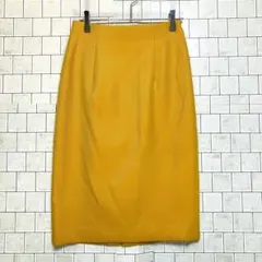 イエロー タイトスカート ひざ丈　シンプル　人気デザイン　人気カラー