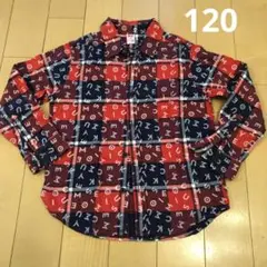 UNIQLO ユニクロ　チェック　フランネルシャツ 120 ミッキー