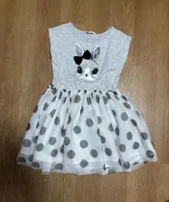 H&M ウサギプリント 半袖ワンピース EUR110/116
