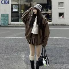 レザーライクオーバージャケット Rili ブラウン