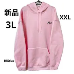 新品 3L パーカー プルオーバー ピンク 大きいサイズ XXL トップス