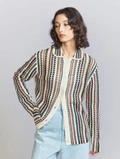 BEAUTY&YOUTH コットンシルクメッシュ カーディガン
