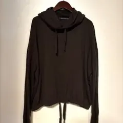 mizuiro ind ダークブラウン フード付きニットトップス