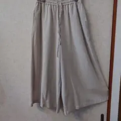 リネン風ライトグレーワイドパンツ Mサイズ