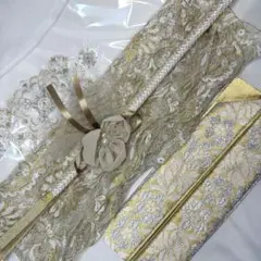 新品　2026年モデル　ゴールド　振袖用　帯締め　帯揚げ　半襟　重ね襟　セット