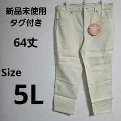 カラーパンツ【5L】蓄熱綿 静電防止 スリムストレート ストレッチ ウエストゴム