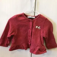 ファミリア　赤色　カーディガン