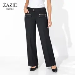 良品 ザジ ZAZIE ウール混 フレアパンツ ブラック 38 Mサイズ