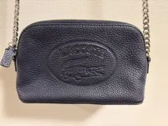 LACOSTE チェーンショルダーバッグ ネイビー