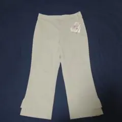 【新品】❖ギャラリービスコンティ❖ストレートパンツ 9号 ライトグレー　半端丈