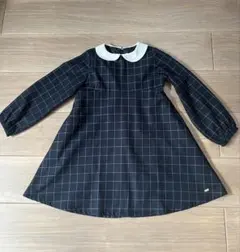 ネイビー チェック柄 ワンピース