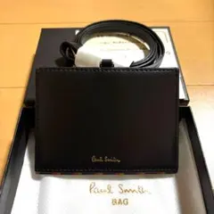 Paul Smith IDケース　パスケース　ブライトストライプトリム　黒　新品