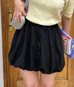 【CIAOPANIC】ドットバルーンミニスカ ブラック レイヤード