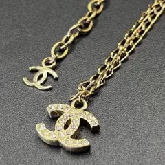 CHANEL シャネル ココマーク ラインストーン ゴールドネックレス 42cmのサムネイル