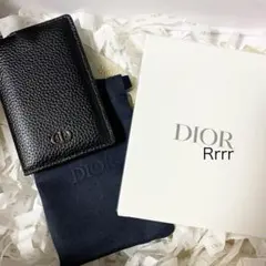 DIOR ブラック ネイビーレザー カードケース　ノベルティ
