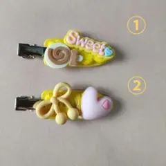 カラフルなイエローヘアクリップセット