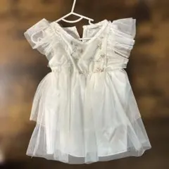 SHEIN ホワイト フリル ベビードレス 6-9M